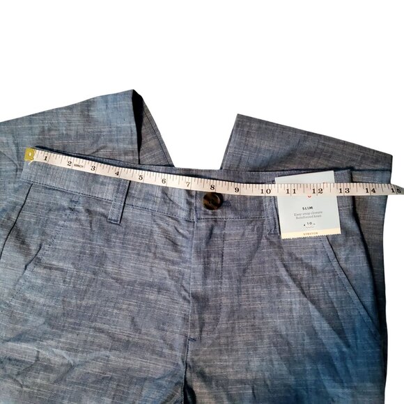 Cat & Jack Boys Slim Fit Adjustable Waist Pants L Blue Cotton Blend Front pocket - Picture 6 of 9